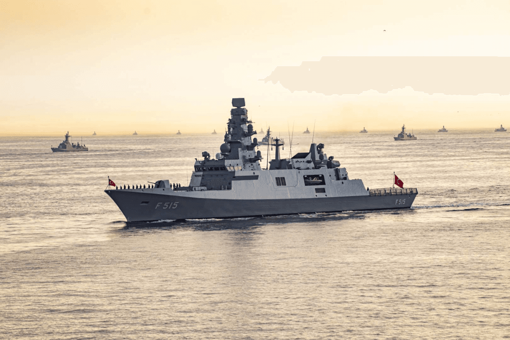 Electronic Warfare USV MARLIN SİDA operating at sea with EW mast and sensor suite