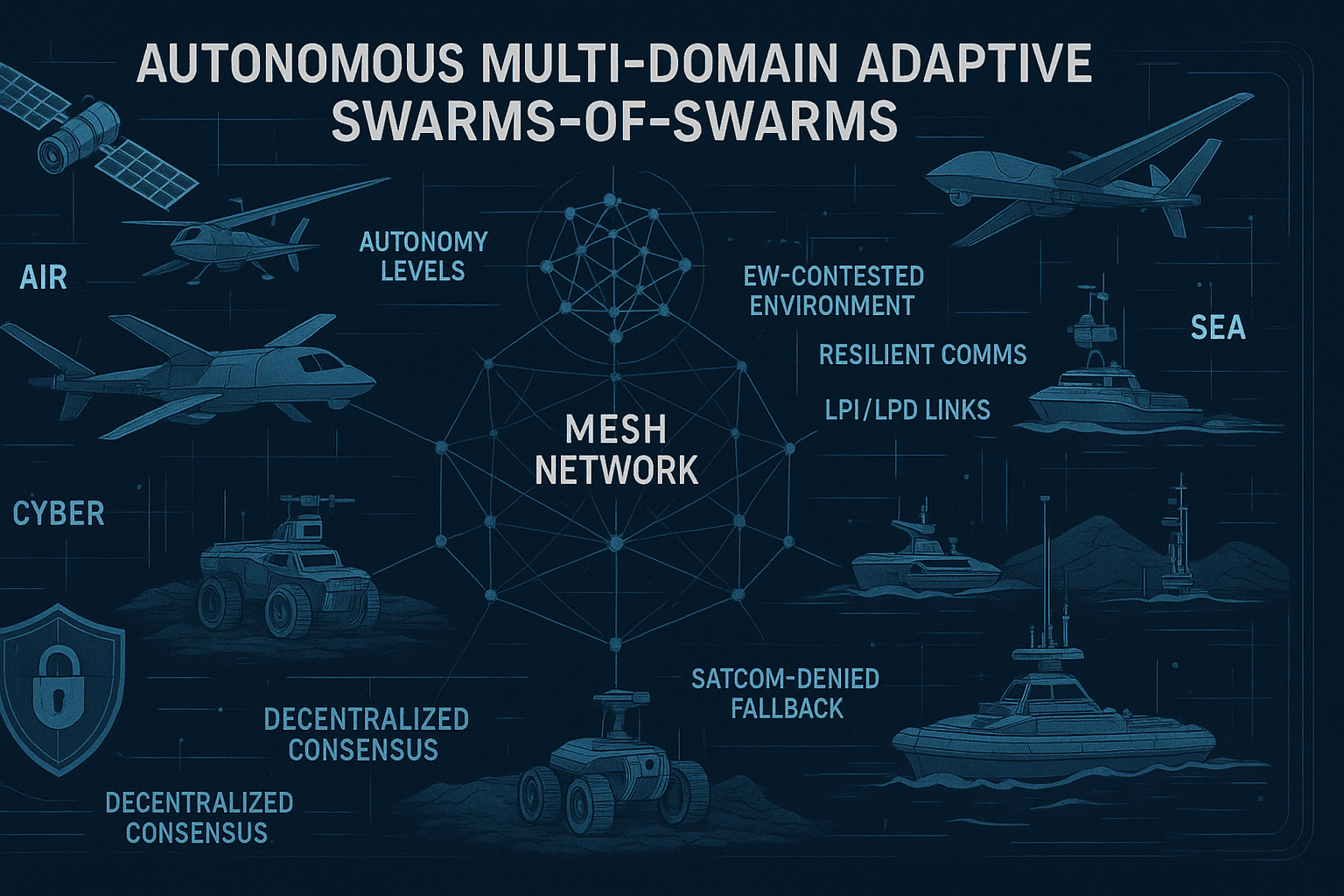 AMASS: adaptive swarms C2 for multi‑domain warfare