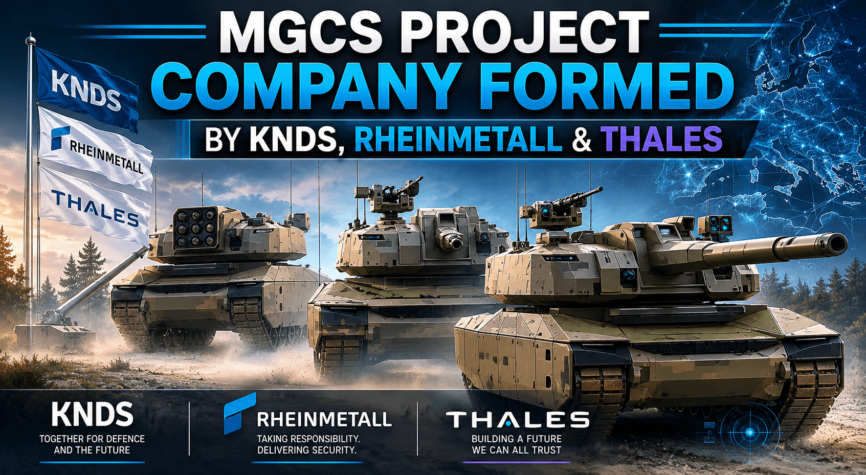 MGCS Project Company Formed by KNDS, Rheinmetall & Thales