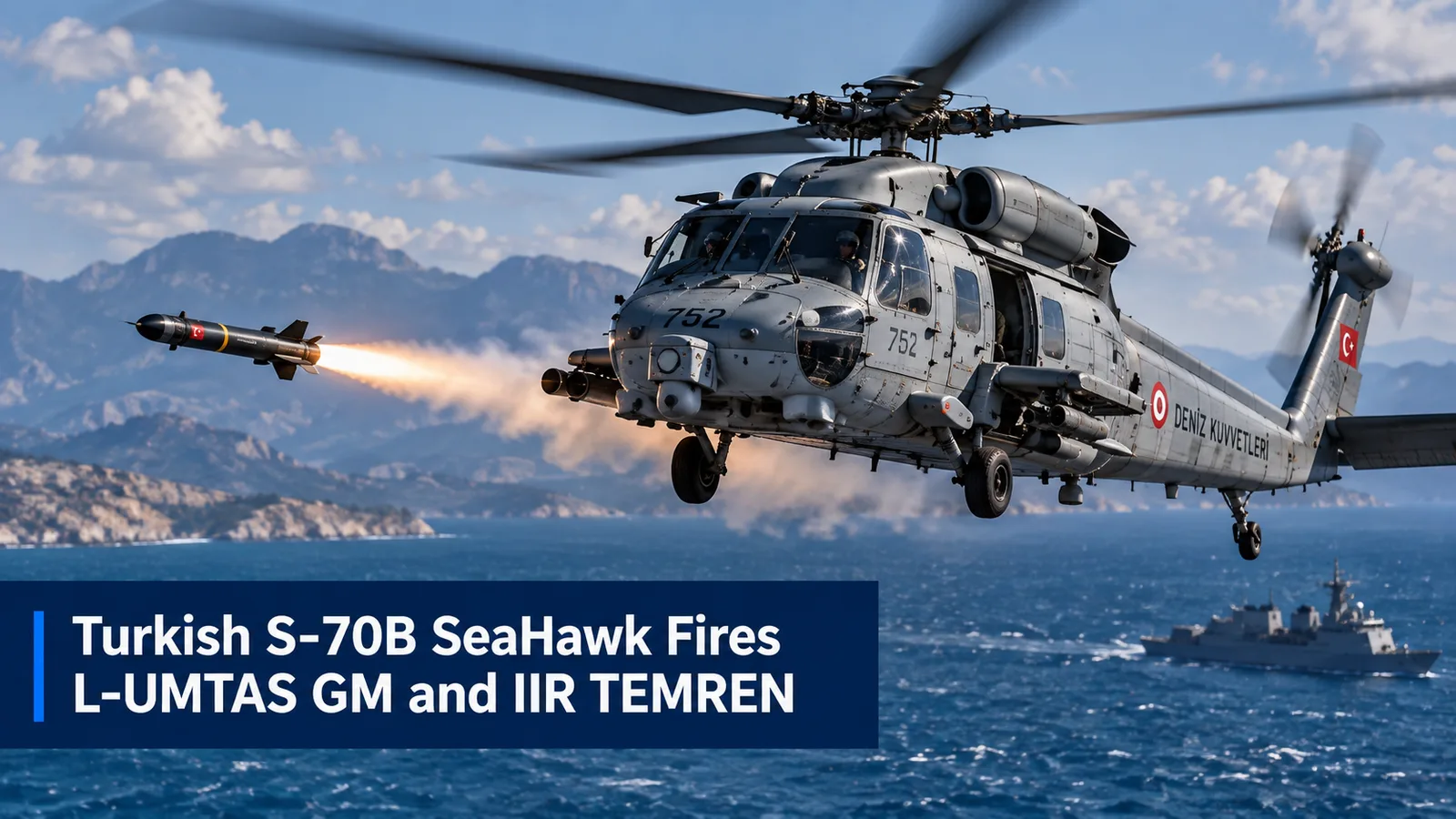 Turkish S-70B SeaHawk Fires L-UMTAS GM and IIR TEMREN