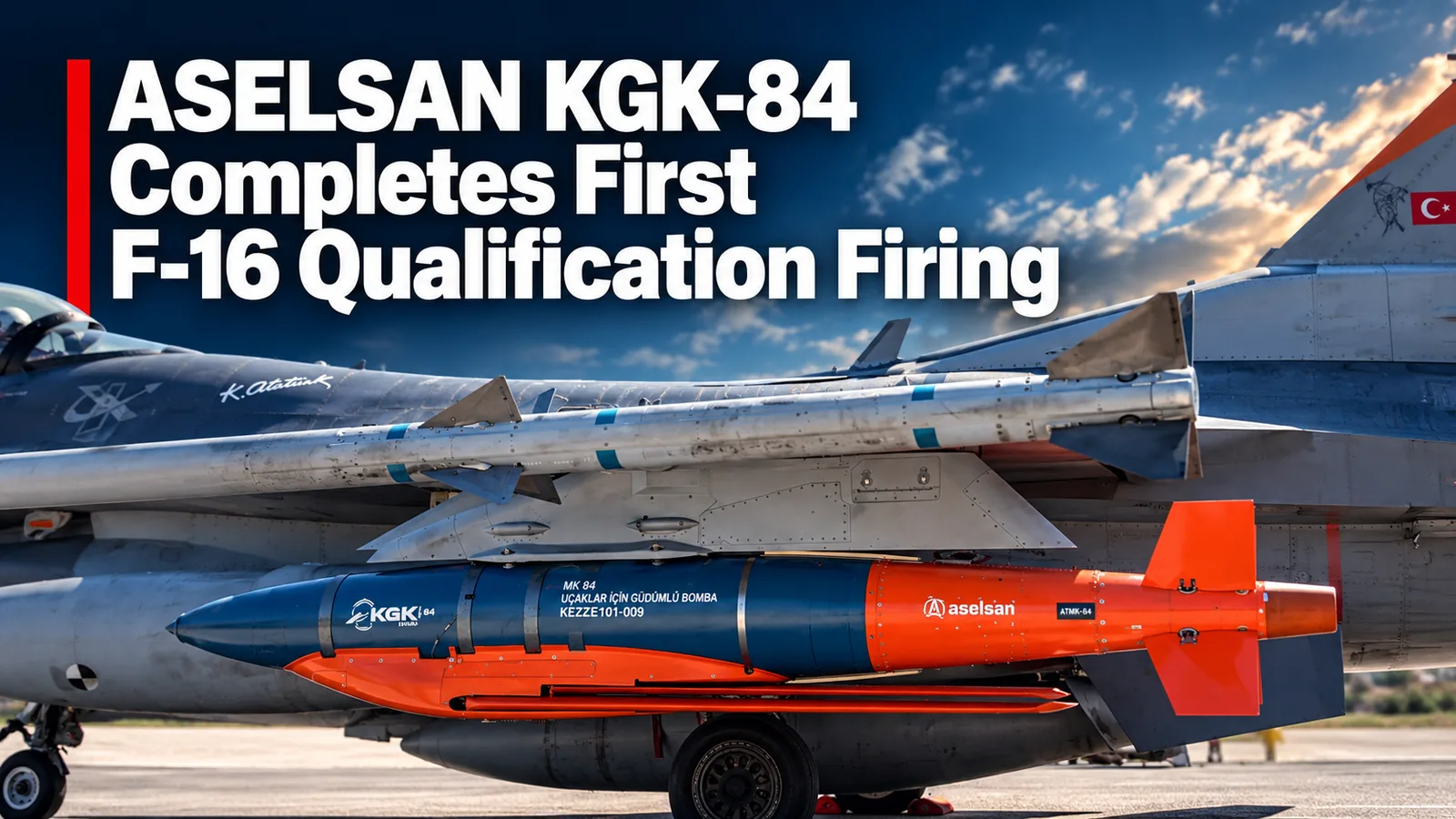 ASELSAN KGK-84 Completes First F-16 Qualification Firing