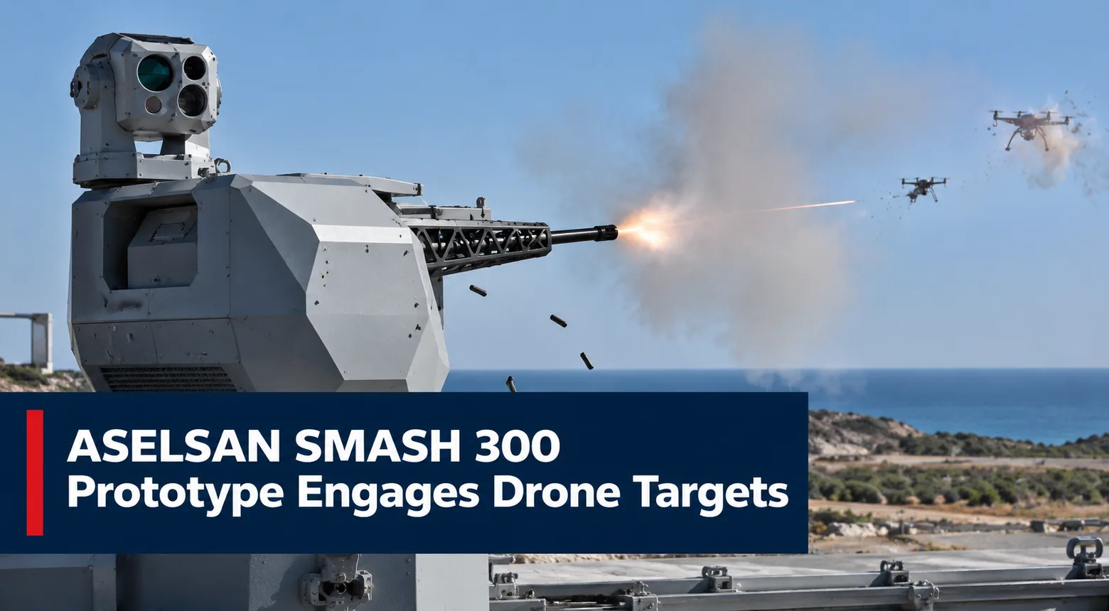 ASELSAN SMASH 300 Prototype Engages Drone Targets
