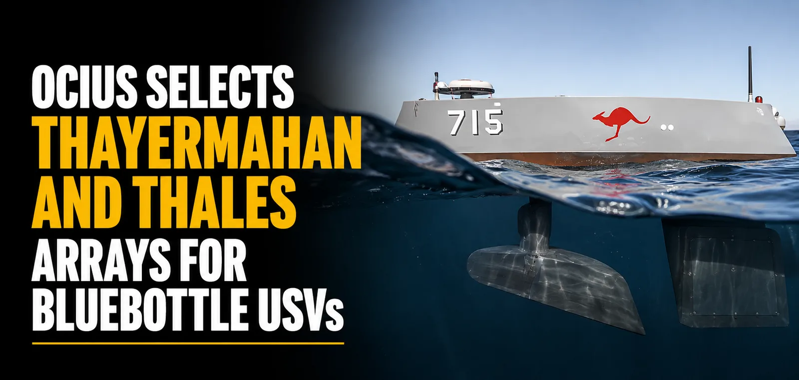 Ocius Selects ThayerMahan and Thales Arrays for Bluebottle USVs