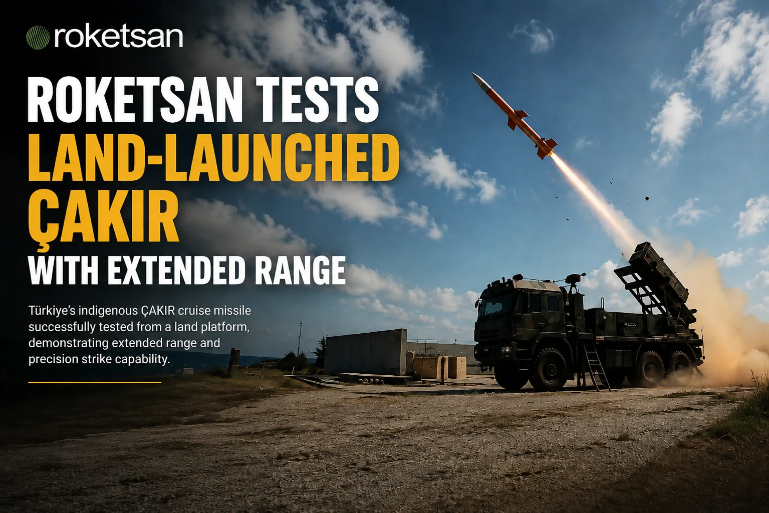 ROKETSAN Tests Land-Launched ÇAKIR With Extended Range