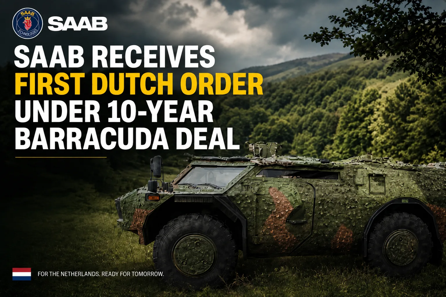 Saab Receives First Dutch Order Under 10-Year Barracuda Deal