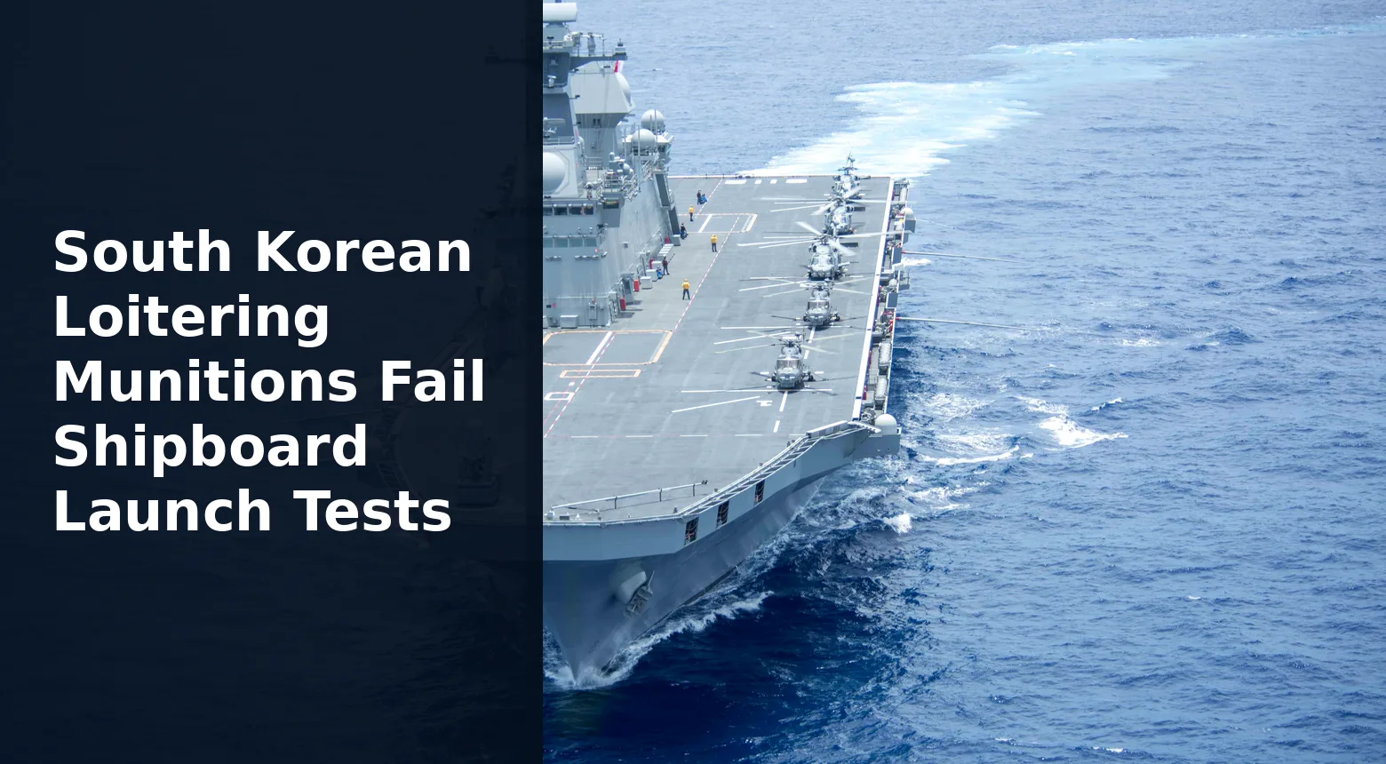 South Korean Loitering Munitions Fail Shipboard Launch Tests