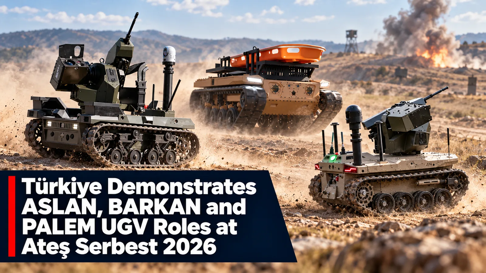 Türkiye Demonstrates ASLAN, BARKAN and PALEM UGV Roles at Ateş Serbest 2026