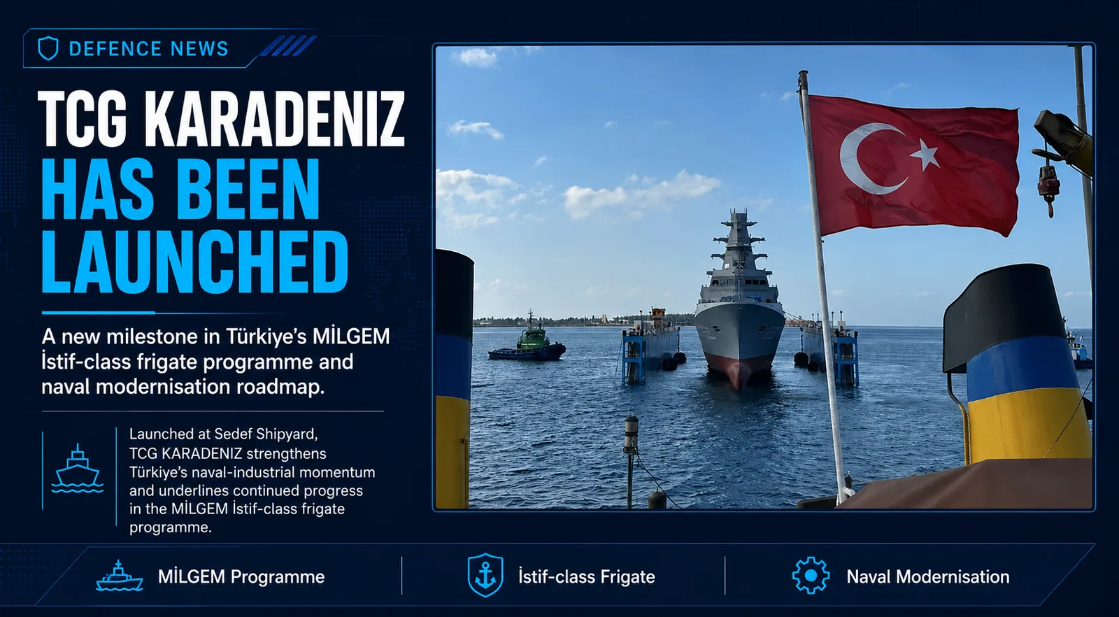 TCG KARADENIZ Launch Strengthens Türkiye’s Frigate Fleet