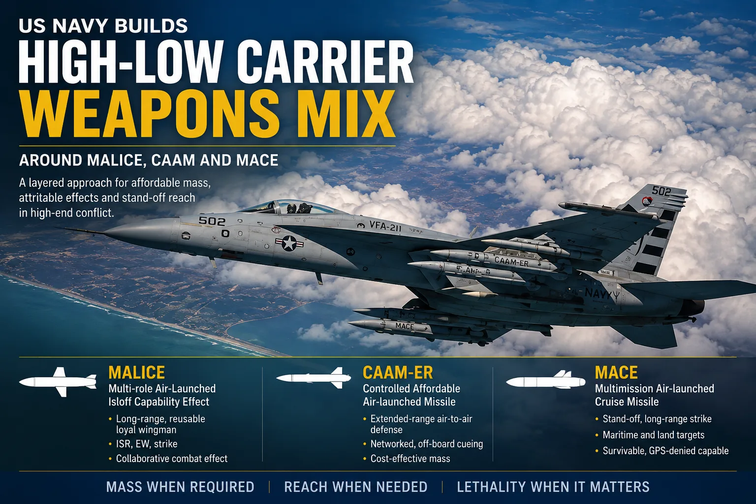 US Navy Builds High-Low Carrier Weapons Mix Around Malice, CAAM and MACE