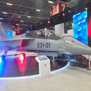 TAI and Airbus executives during the signing ceremony for the Spanish Hürjet trainer program at IDEF 2025 in Istanbul Caption: Turkish Aerospace Industries and Airbus executives sign a strategic cooperation agreement for Spain's Hürjet acquisition program at IDEF 2025. (Image credit: Defence Agenda)