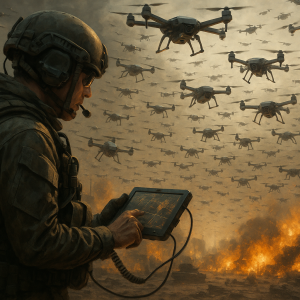 swarm of drones controled by an operator