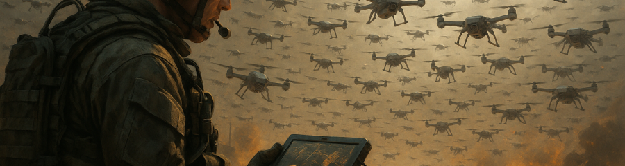 swarm of drones controled by an operator